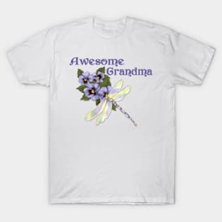 Purple Pansies for Awesome Grandma T-Shirt